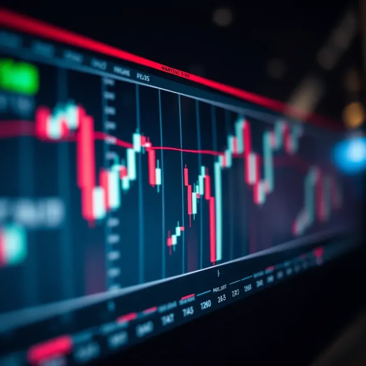 Graph showing rising and falling binary options trading trends with clear indicators