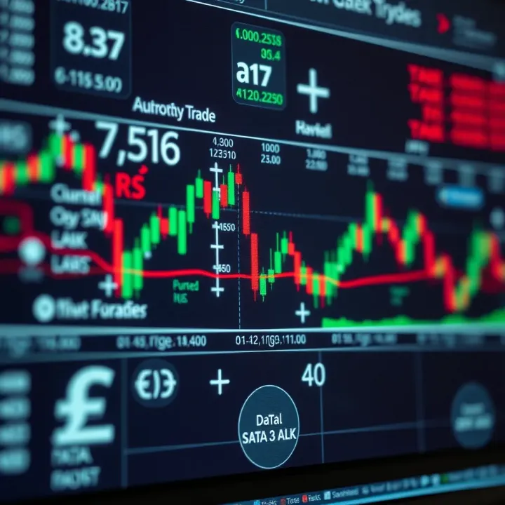 Automated Forex Trading and Algorithm Integration Graphic depicting automated trading with currency symbols and algorithmic data flow