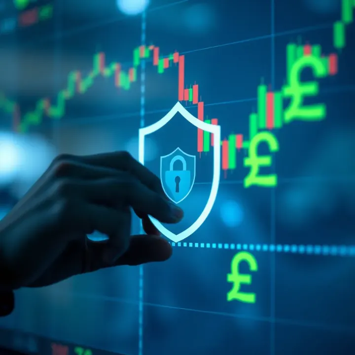 Graphic showing secure forex trading with a shield icon and Nigerian currency symbols