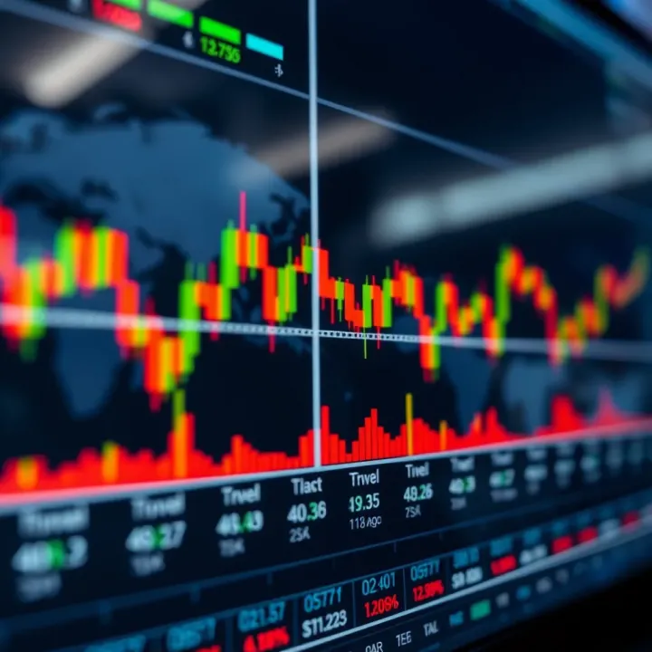 Graph showing forex trading indicators highlighting market trends and signals