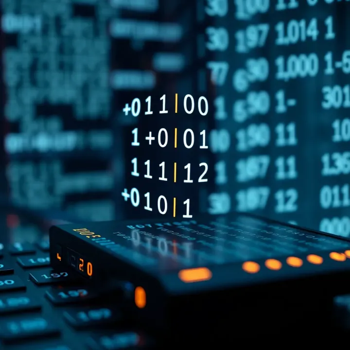 Conceptual representation of binary arithmetic applied in digital computing devices