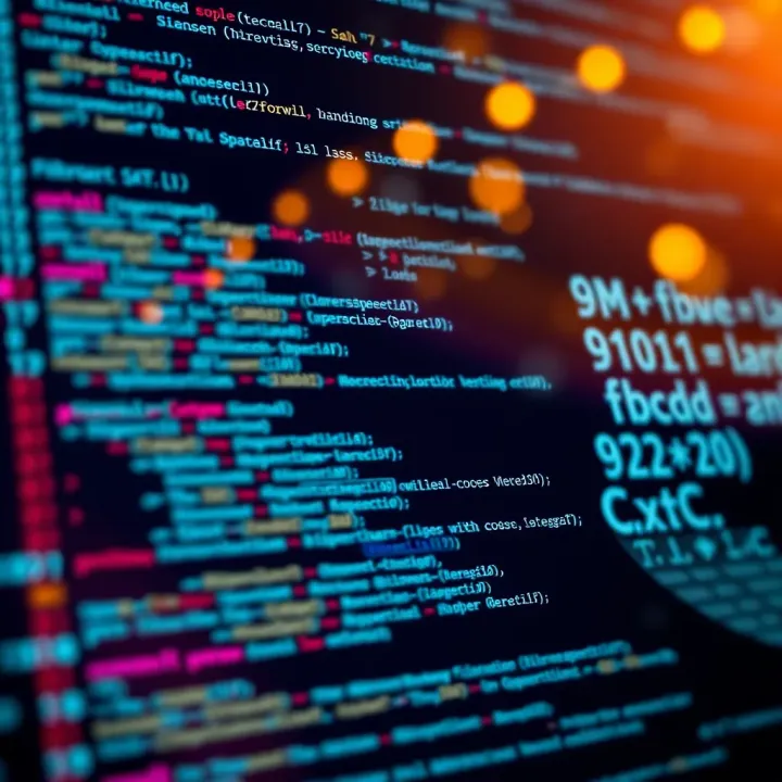 Visual representation of binary operations applied in programming with code snippets and algebraic structures
