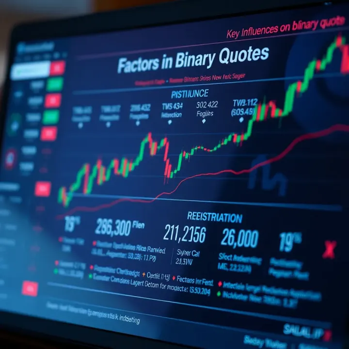 Chart illustrating factors influencing binary quotes and risk management strategies in trading