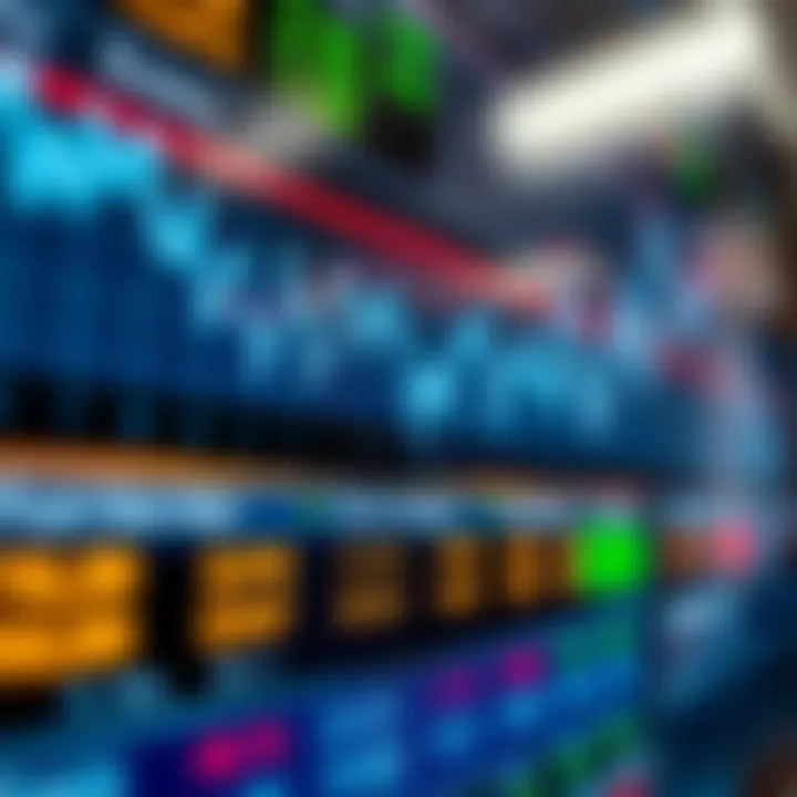 Graph displaying currency exchange rate fluctuations depicting forex market activity