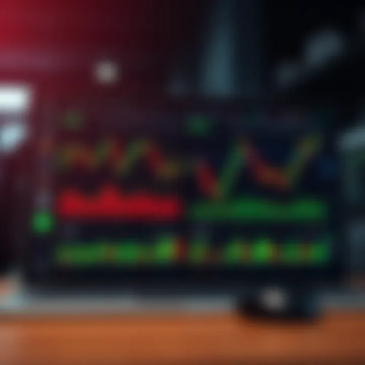 Illustration of trading dashboard with various forex market indicators and charts