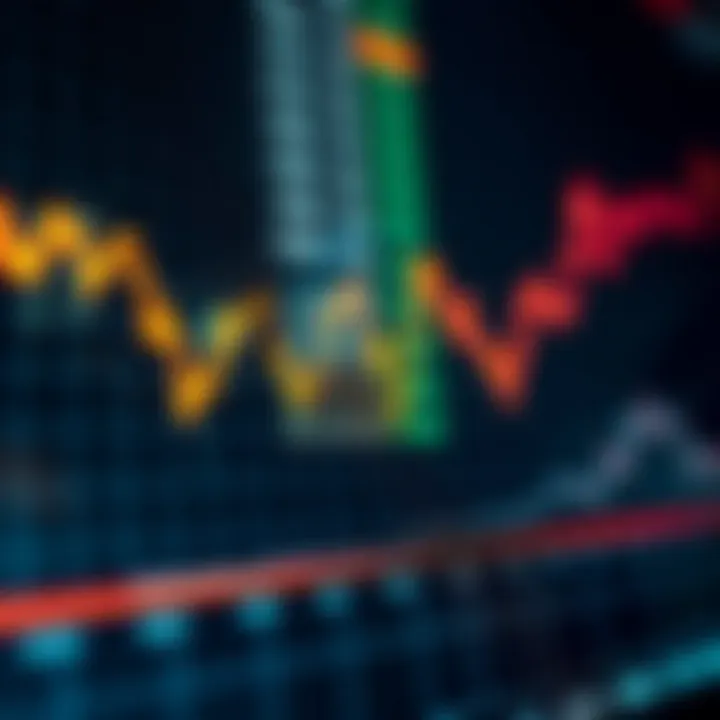 Graph displaying currency exchange rates with upward and downward trends