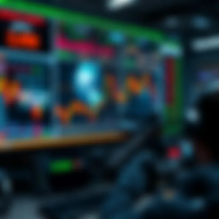 Digital representation of software algorithms analyzing market trends for binary option trades