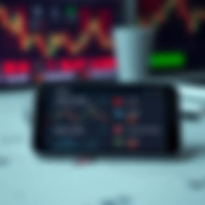 User interface showing features of various forex trading applications on a smartphone screen