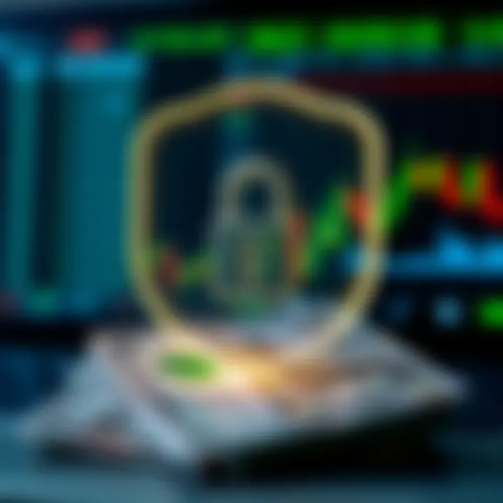 Illustration of a secure digital transaction symbol with Nigerian currency and digital graphs