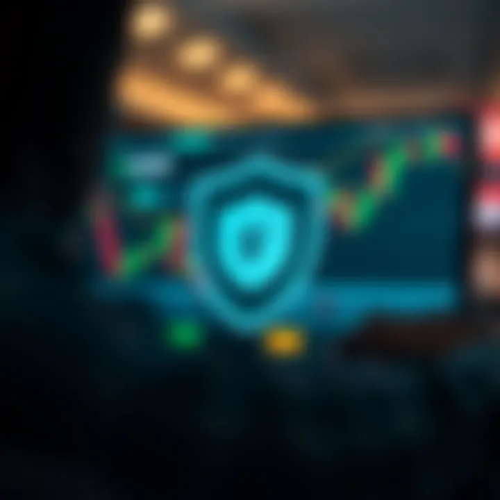 Conceptual graphic showing secure online trading with Nigerian currency symbols and shield icon