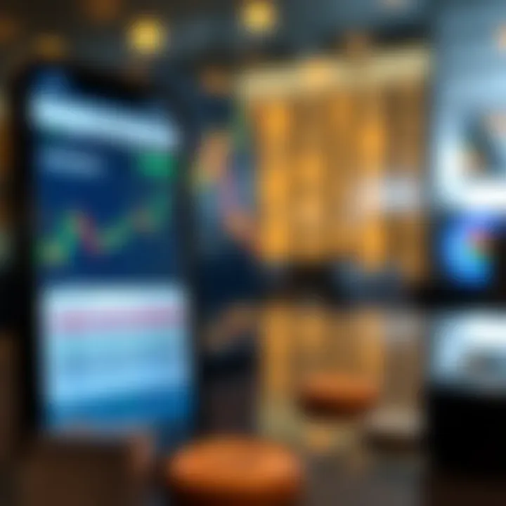 Cryptocurrency Trading App Interface with Real-Time Data User interface of a cryptocurrency trading app displaying real-time price charts and trading options