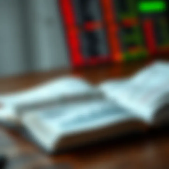 Open forex trading book with charts and graphs illustrating trading concepts