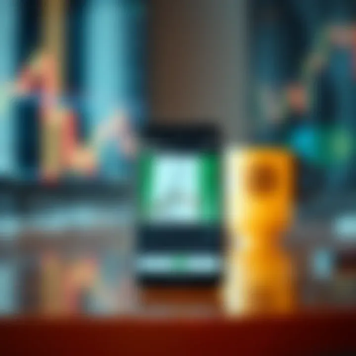 Graphic depicting mobile forex trading with a smartphone displaying trading tools and Nigerian flag