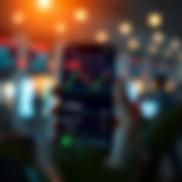 User-friendly mobile interface displaying stock market charts and trading options