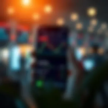 Intuitive Mobile App Interface for Stock Trading User-friendly mobile interface displaying stock market charts and trading options