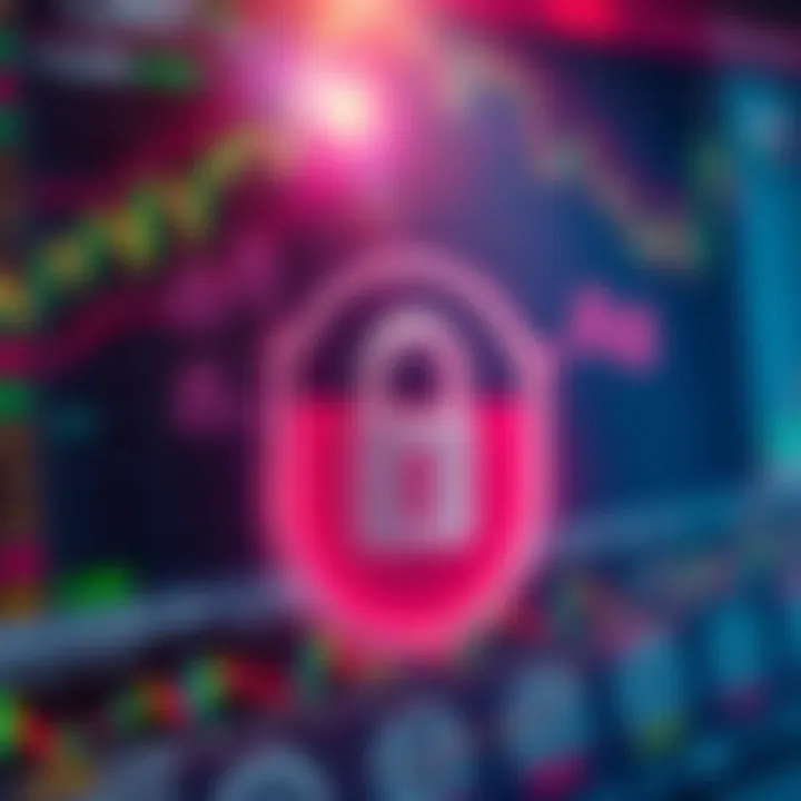 Illustration of security features such as encryption and secure login icons representing safe forex trading