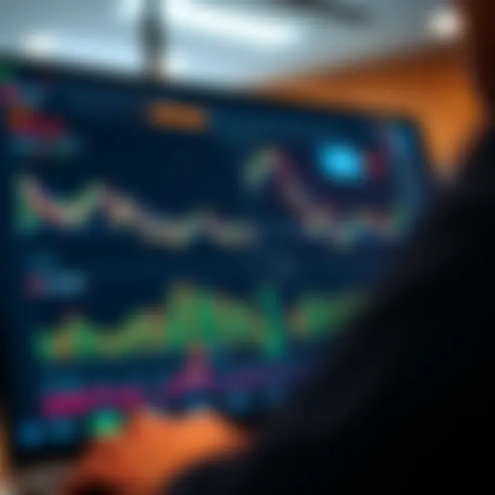 User interface showing dashboard of a crypto trading platform with charts and various cryptocurrencies