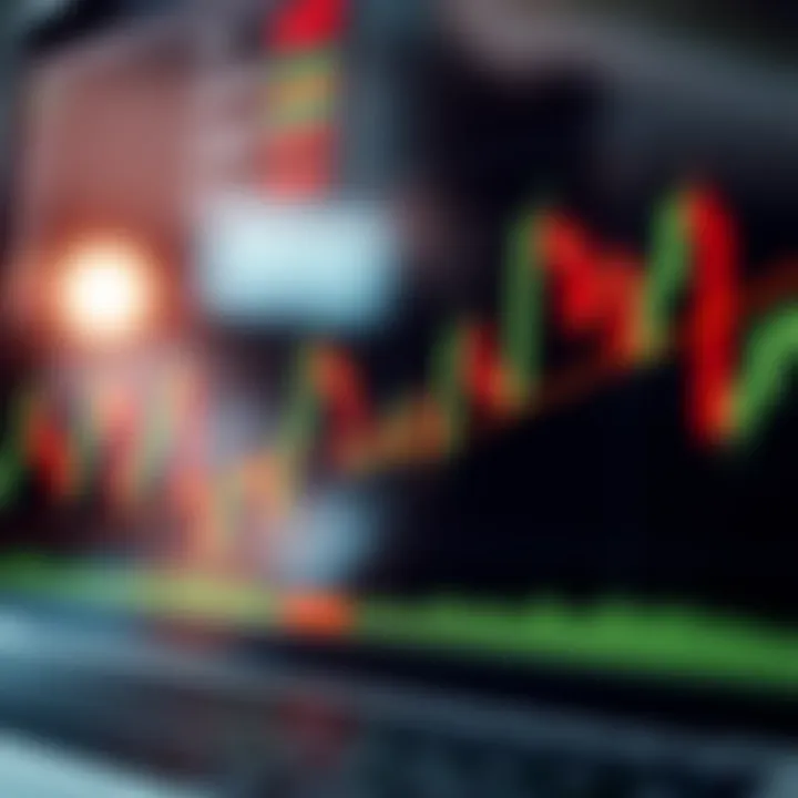 Illustration of reversal and continuation candlestick formations on a trading chart indicating potential market trends