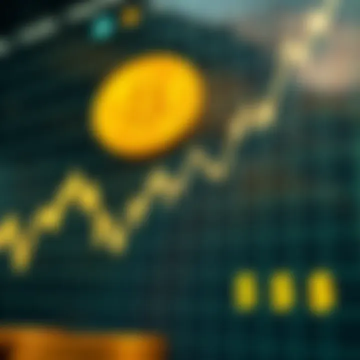 Graph showing rising and falling cryptocurrency market trends with Nigerian naira symbols