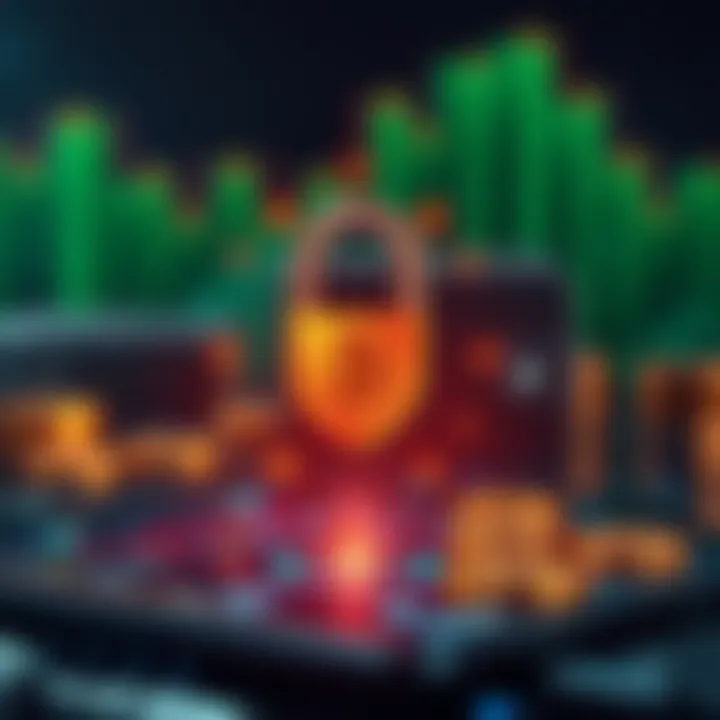 Secure digital wallet and encryption symbols representing protection of assets in cryptocurrency trading