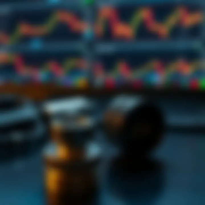 Risk management concept featuring forex trading tools and protective measures