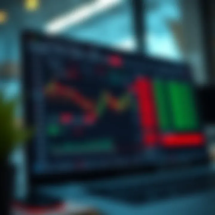 Illustration of a digital broker platform interface showing trading options and compliance alerts
