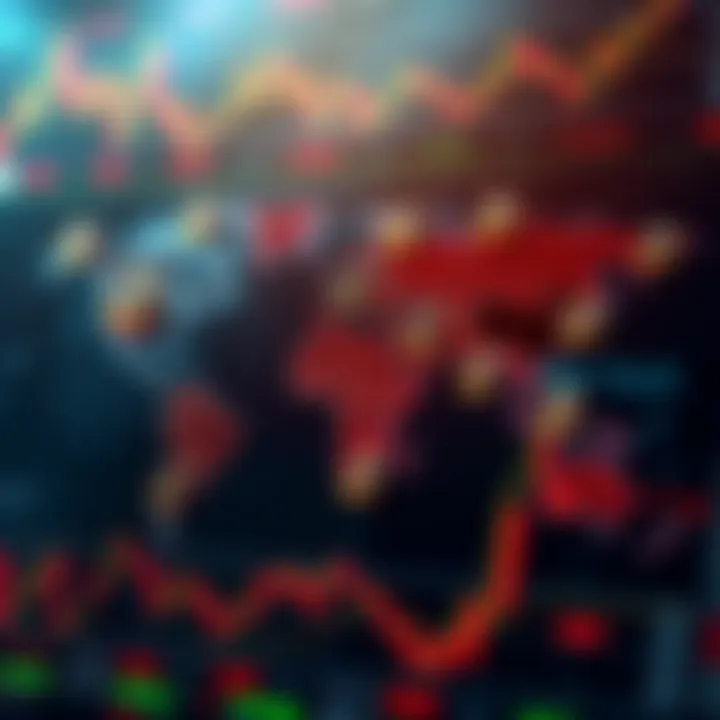 Global forex trading sessions depicted on world map with clock icons showing active hours in different regions