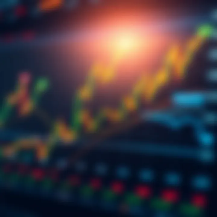 Chart showing forex trading growth with currency pairs and financial data
