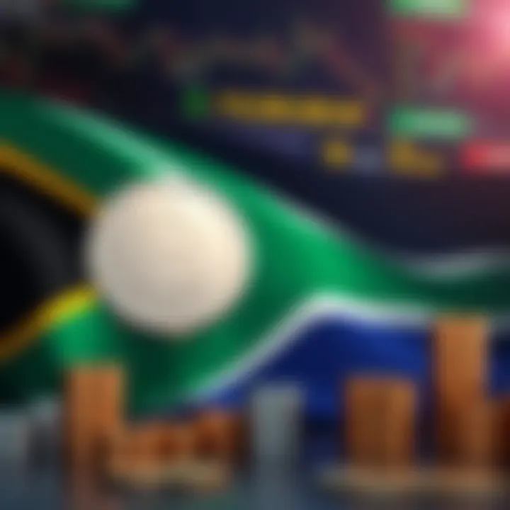 South African flag with financial symbols representing local forex regulations