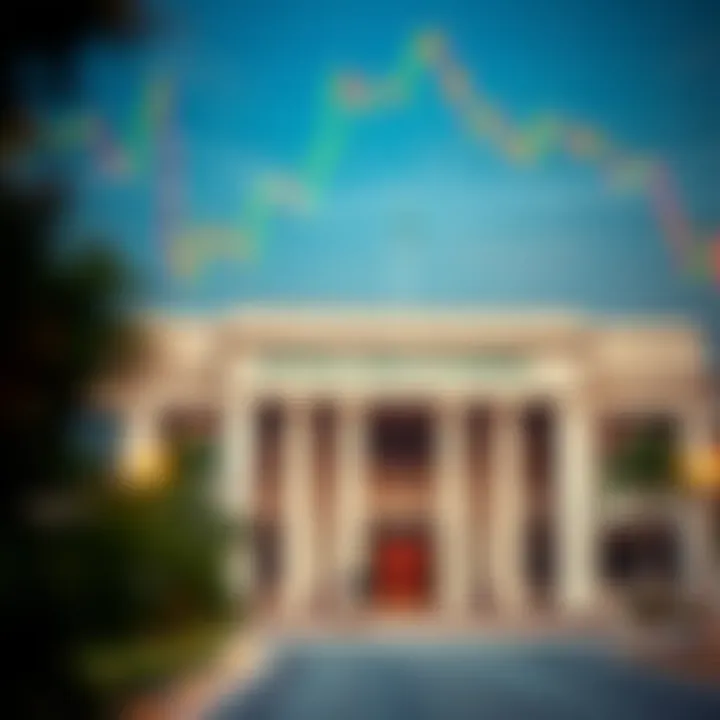 Illustration of the Central Bank of Nigeria building with forex trading charts in the background