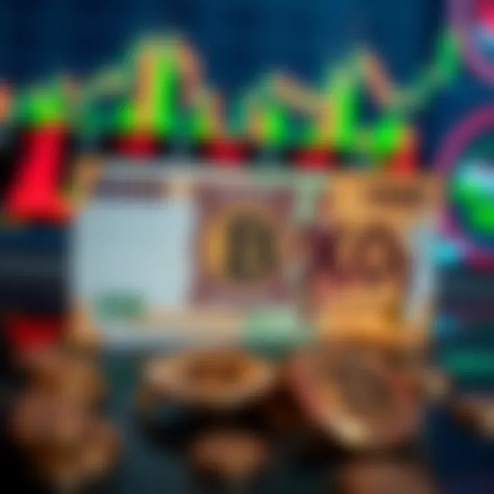 Illustration of Nigerian currency notes alongside digital trading icons