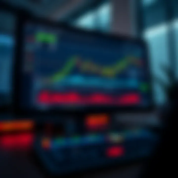 Computer screen displaying forex trading platform with charts and risk management tools