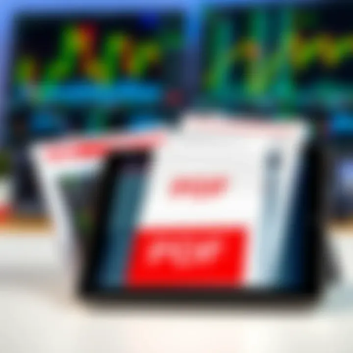 Collection of forex trading strategy documents in PDF format on a digital tablet