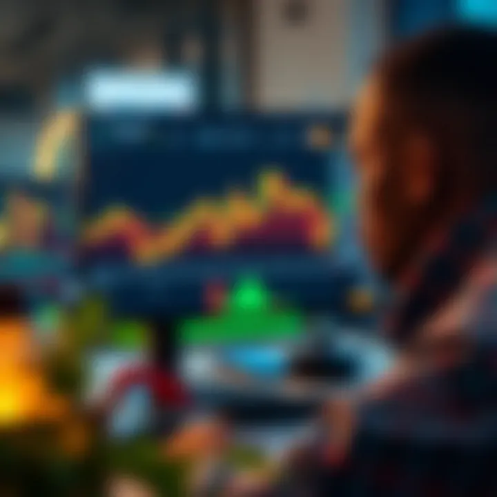 South African trader analyzing digital cryptocurrency charts on a computer screen