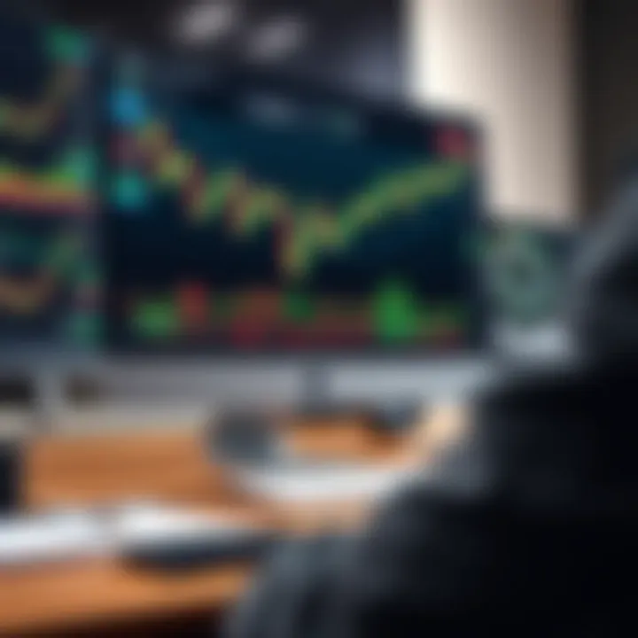 Screenshot of a computer screen displaying a forex trading platform interface with tools and graphs