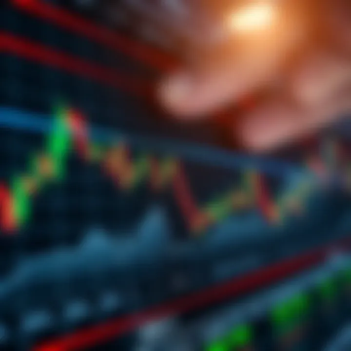 Graph showing currency pair fluctuations in forex market