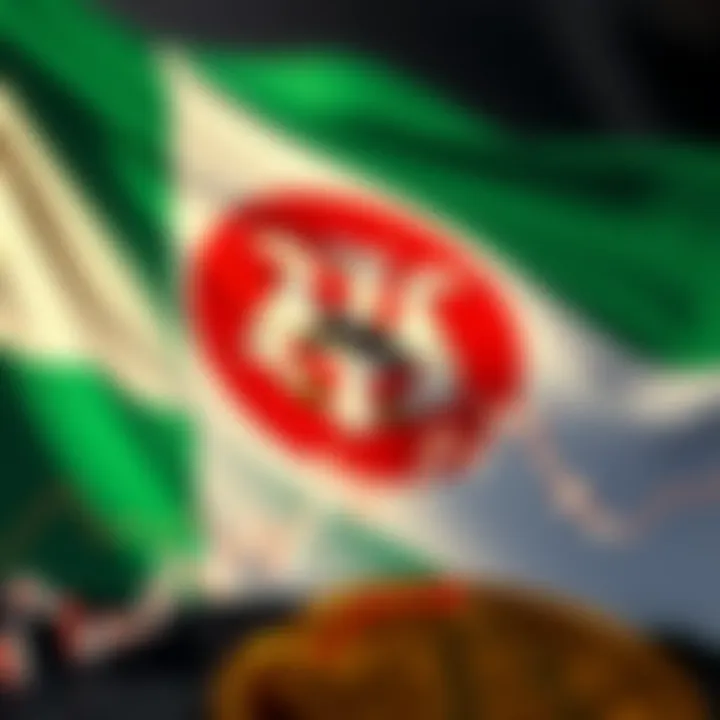 Cryptocurrency Market Trends and Risk Overview in Nigeria Graph showing cryptocurrency market trends and risks with Nigerian flag background