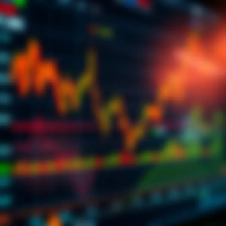 Graph showing currency exchange rate trends on a digital trading platform