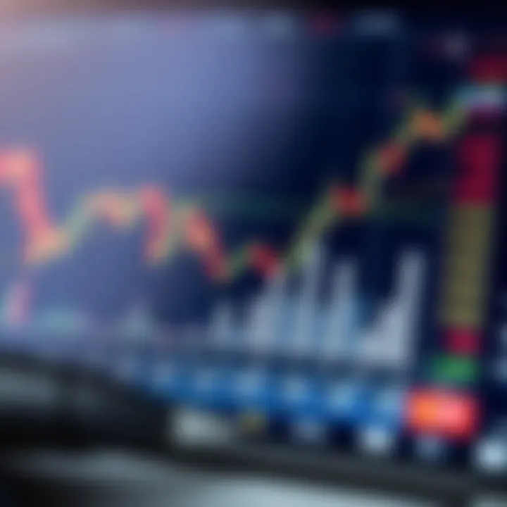 Illustration of a forex trading chart with currency symbols and upward trends