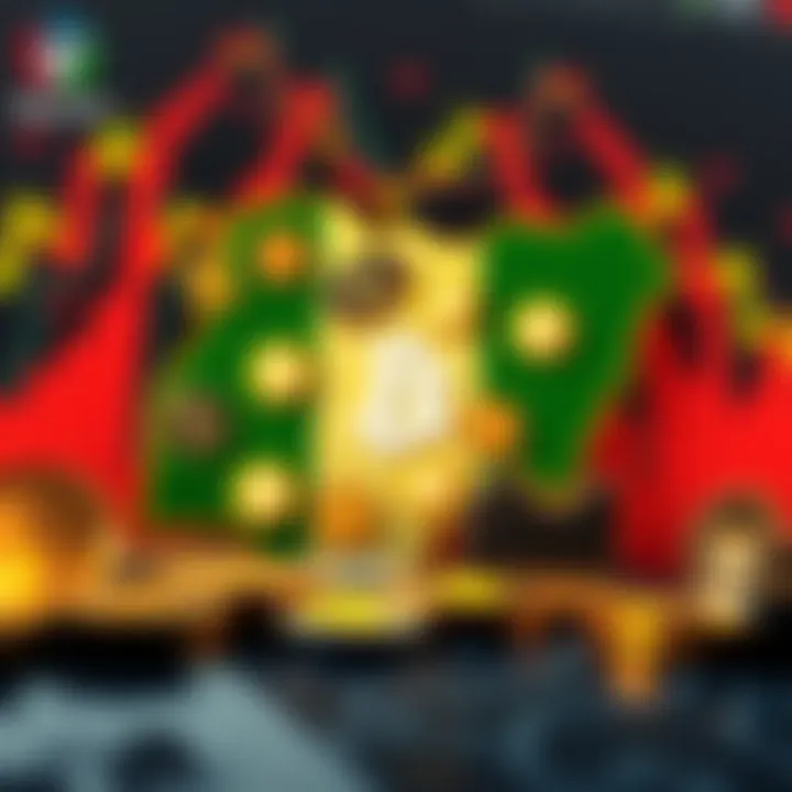 Visual representation of digital currency icons with a Nigerian map background highlighting regulatory framework