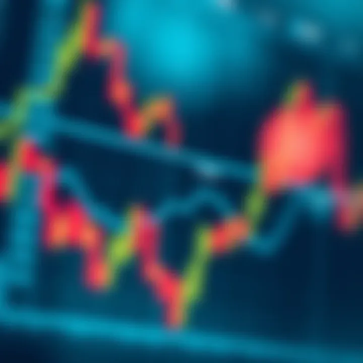 Illustration of a forex trading chart with currency pairs and fluctuating market graphs
