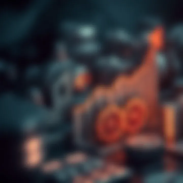 Graph with upward trend and gears symbolizing operational efficiency and strategic growth