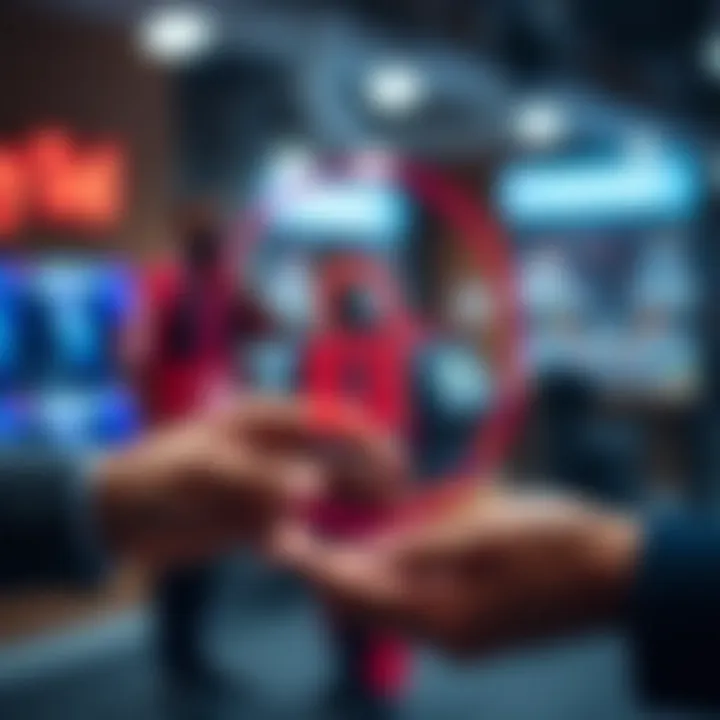 Secure digital transaction with lock icon representing safety in gift card trading apps