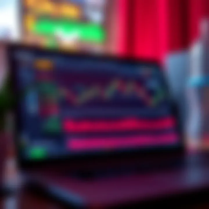 A digital interface showing various forex trading tools and options on a laptop