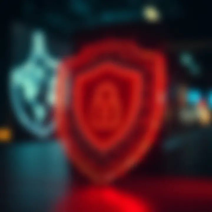 Secure digital shield symbolizing protection of financial data in trading apps