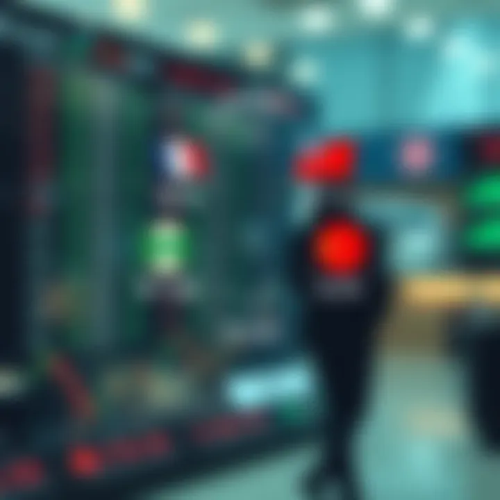 Diagram illustrating the exchange rates between different currency pairs in forex trading