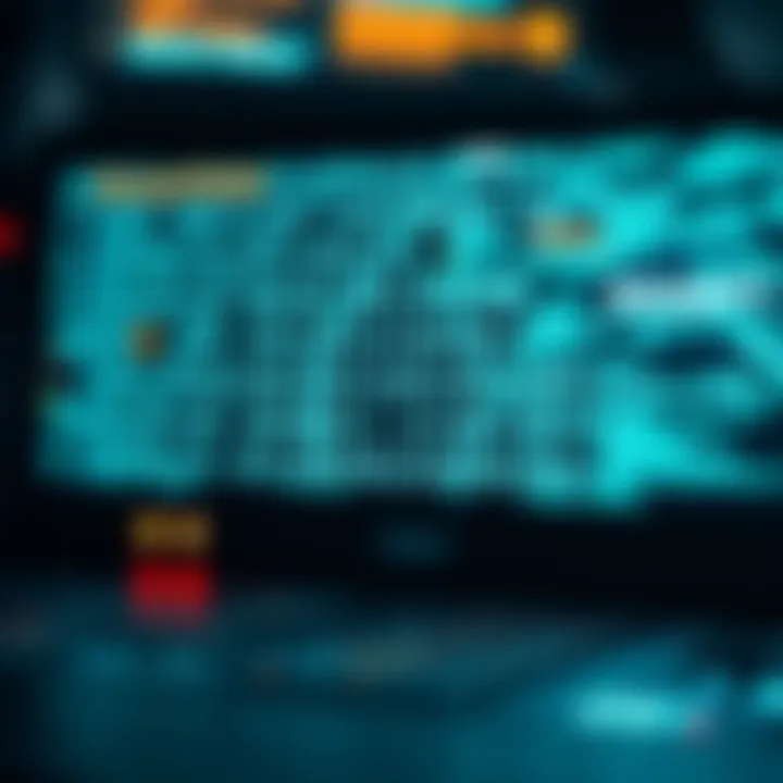 Conceptual graphic showing digital circuits and binary code integration in computing devices