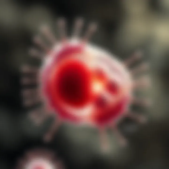 Diagram showing an amoeba undergoing binary fission with visible nucleus and cytoplasmic division