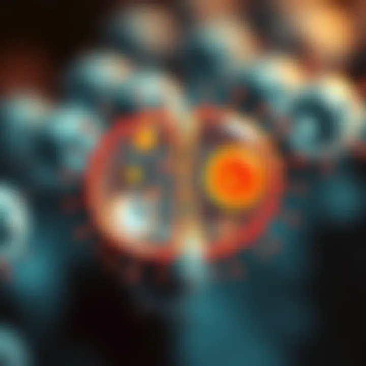 Diagram of binary fission showing splitting single-celled organism to two identical cells