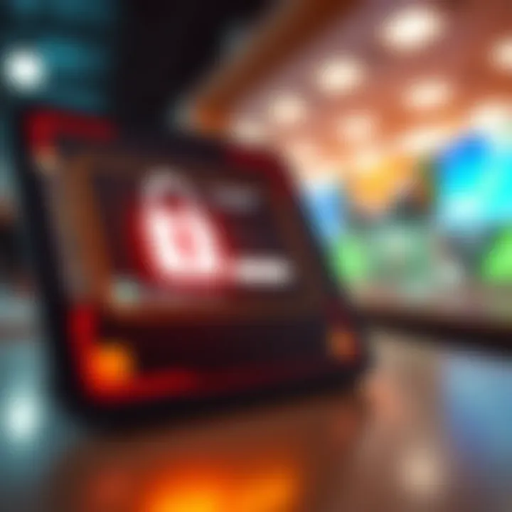 Secure login interface on a digital device with password prompt